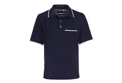 modAS Poloshirt Herren T-Shirt mit Knopfleiste Dunkelblau/Blau