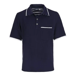 modAS Poloshirt Herren T-Shirt mit Knopfleiste Dunkelblau/Blau