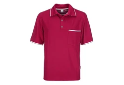 modAS Poloshirt Herren T-Shirt mit Knopfleiste Dunkelrot/Rosa/Bordeaux