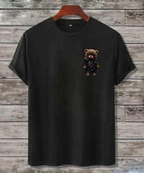 RMK T-Shirt Herren Shirt Rundhals Basic Druck Schwarz/Braun/Dunkelgrau