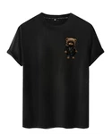 RMK T-Shirt Herren Shirt Rundhals Basic Druck Schwarz/Braun/Dunkelgrau
