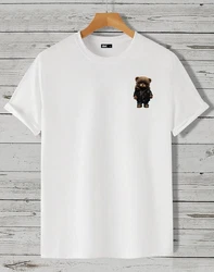 RMK T-Shirt Herren Shirt Rundhals Basic Druck Braun/Weiß/Dunkelblau