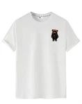 RMK T-Shirt Herren Shirt Rundhals Basic Druck Braun/Weiß/Dunkelblau