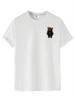 RMK T-Shirt Herren Shirt Rundhals Basic Druck Braun/Weiß/Dunkelblau RMK T-Shirt Herren Shirt Rundhals Basic Druck Braun/Weiß/Dunkelblau