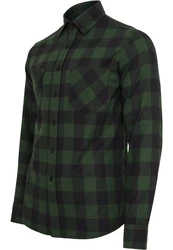 URBAN CLASSICS T-Shirt Urban Classics Herren Checked Flanell Shirt Grün/Dunkelgrün