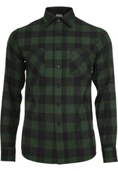 URBAN CLASSICS T-Shirt Urban Classics Herren Checked Flanell Shirt Grün/Dunkelgrün
