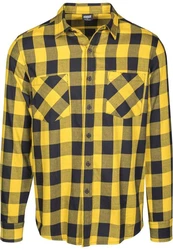URBAN CLASSICS T-Shirt Urban Classics Herren Checked Flanell Shirt Gelb