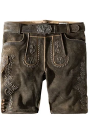 Stockerpoint Trachtenlederhose Oliver Khaki/Braun/Dunkelgrün
