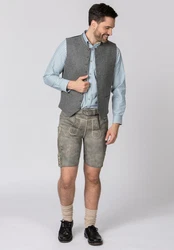 Stockerpoint Trachtenlederhose Oliver Braun/Hellgrau/Grau/Khaki/Creme