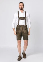Stockerpoint Trachtenlederhose Beppo4 Khaki/Braun/Dunkelgrün/Dunkelbraun