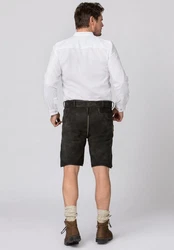 Stockerpoint Trachtenlederhose Bertl Creme/Schwarz/Rosa/Dunkelblau