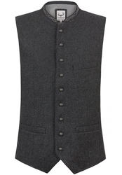 Stockerpoint Trachtenweste Moderne Oktoberfest Herren Weste Dunkelgrau/Grau