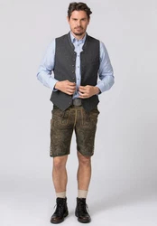 Stockerpoint Trachtenweste Moderne Oktoberfest Herren Weste Dunkelgrau/Grau