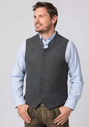 Stockerpoint Trachtenweste Moderne Oktoberfest Herren Weste Dunkelgrau/Grau