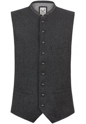 Stockerpoint Trachtenweste Moderne Oktoberfest Herren Weste Dunkelgrau/Grau