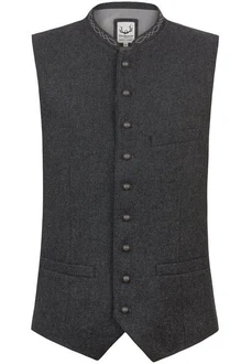 Stockerpoint Trachtenweste Moderne Oktoberfest Herren Weste Dunkelgrau/Grau