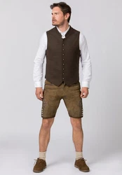 Stockerpoint Trachtenweste Moderne Oktoberfest Herren Weste Dunkelbraun/Khaki/Grau/Braun