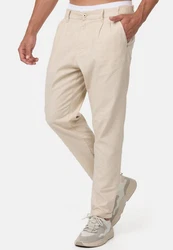 Indicode Leinenhose Cunningham Khaki/Beige