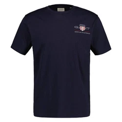 Gant T-Shirt Herren Regular Shield blau