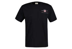 Gant T-Shirt Herren Regular Shield Schwarz/Dunkelblau
