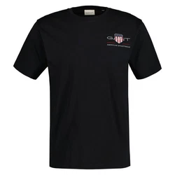 Gant T-Shirt Herren Regular Shield Schwarz/Dunkelblau