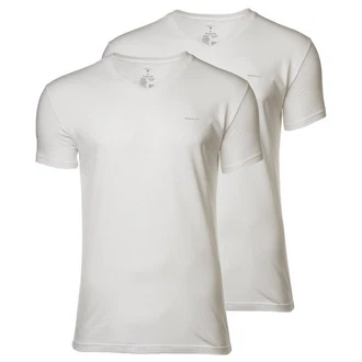 GANT Herren V-NECK T-SHIRT 2-PACK Hellblau/Dunkelblau/Blau/Grün/Weiß