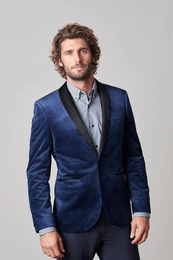 Sakko Slim Fit Blazer aus Samt (1-tlg)