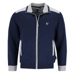 Hajo Sweatshirt Herren Homewear Jacke Dunkelblau/Blau