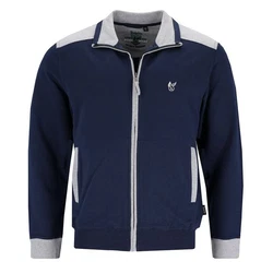 Hajo Sweatshirt Herren Homewear Jacke Dunkelblau/Blau