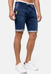 Indicode Jeansshorts Azibo Dunkelblau/Blau/Hellblau