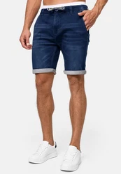 Indicode Jeansshorts Azibo Dunkelblau/Blau/Hellblau