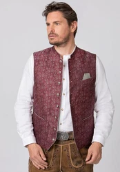 Stockerpoint Trachtenweste Edward Bordeaux/Dunkelrot/Rot