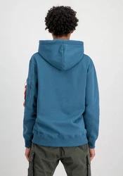 Alpha Industries Hoodie Half Logo Foam Hoodie Hellblau/Blau