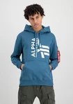 Alpha Industries Hoodie Half Logo Foam Hoodie Hellblau/Blau