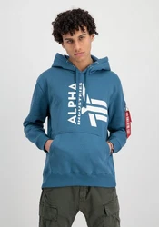 Alpha Industries Hoodie Half Logo Foam Hoodie Hellblau/Blau