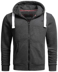 Alessandro Salvarini Sweatjacke ASVinzent Dunkelgrau/Grau/Hellgrau