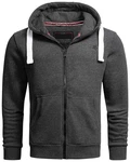 Alessandro Salvarini Sweatjacke ASVinzent Dunkelgrau/Grau/Hellgrau