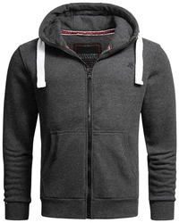 Alessandro Salvarini Sweatjacke ASVinzent Dunkelgrau/Grau/Hellgrau