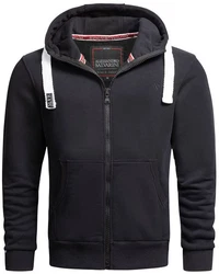 Alessandro Salvarini Sweatjacke ASVinzent Schwarz/Dunkelgrau/Dunkelblau