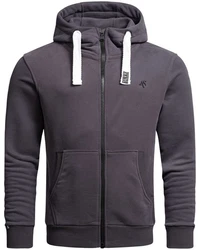 Alessandro Salvarini Sweatjacke ASVinzent Dunkelgrau/Lila/Grau