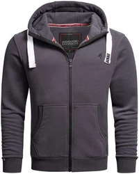 Alessandro Salvarini Sweatjacke ASVinzent Dunkelgrau/Lila/Grau