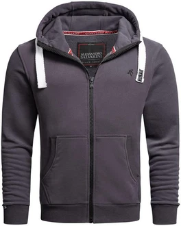 Alessandro Salvarini Sweatjacke ASVinzent Dunkelgrau/Lila/Grau