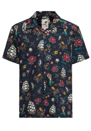 Kurzarmhemd mit Tropical Design