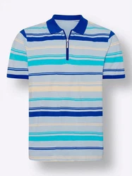 Sieh an! T-Shirt Poloshirt Mischfarben/Türkis/Blau