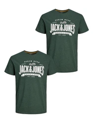 Jack & Jones T-Shirt Rundhals JJECORP Pack LOGO Print (5371) Grün (5371)