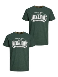 Jack & Jones T-Shirt Rundhals JJECORP Pack LOGO Print (5371) Grün (5371)