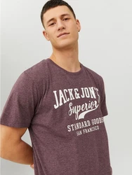 Jack & Jones T-Shirt Rundhals JJECORP Pack LOGO Print (5371) Rot (5371)