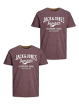 Jack & Jones T-Shirt Rundhals JJECORP Pack LOGO Print (5371) Rot (5371)