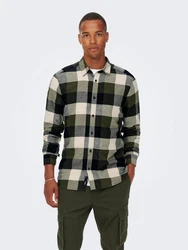 ONLY & SONS Karohemd GUDMUND LIFE LS 3T CHECK SHIRT khaki/oliv/schwarz/weiß