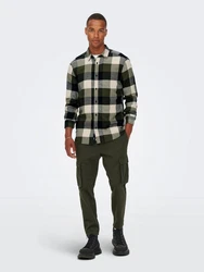 ONLY & SONS Karohemd GUDMUND LIFE LS 3T CHECK SHIRT khaki/oliv/schwarz/weiß